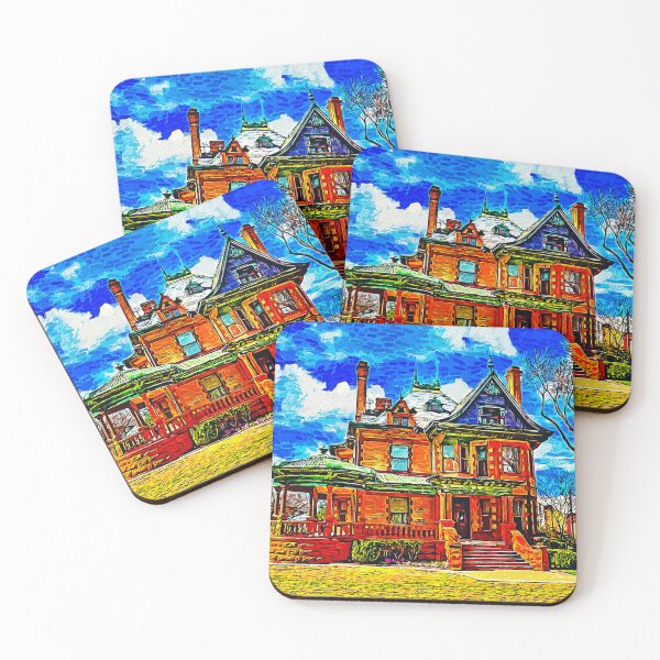 Item preview, Eddleman-McFarland House in Fort Worth, Texas - impressionist painting designed and sold by NickoPrints.