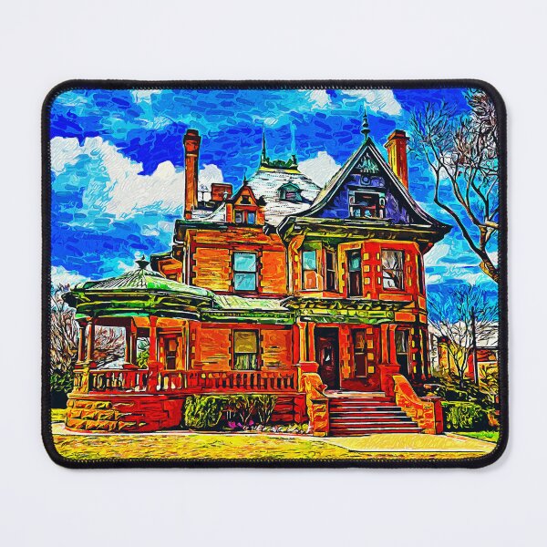 Item preview, Eddleman-McFarland House in Fort Worth, Texas - impressionist painting designed and sold by NickoPrints.