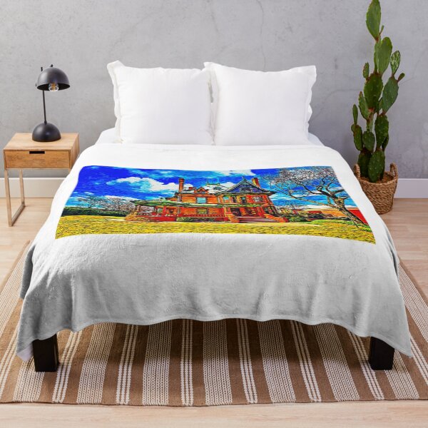 Item preview, Eddleman-McFarland House in Fort Worth, Texas - impressionist painting designed and sold by NickoPrints.