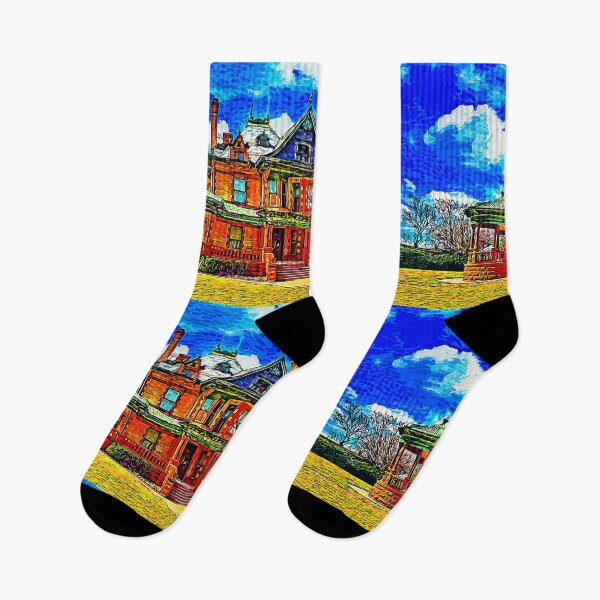 Item preview, Eddleman-McFarland House in Fort Worth, Texas - impressionist painting designed and sold by NickoPrints.