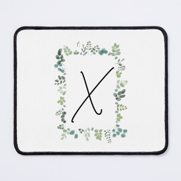 Item preview, Monogram with Green Leaves | Monogram Letter X designed and sold by JustSeasons.