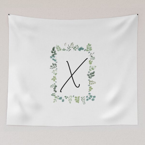 Item preview, Monogram with Green Leaves | Monogram Letter X designed and sold by JustSeasons.