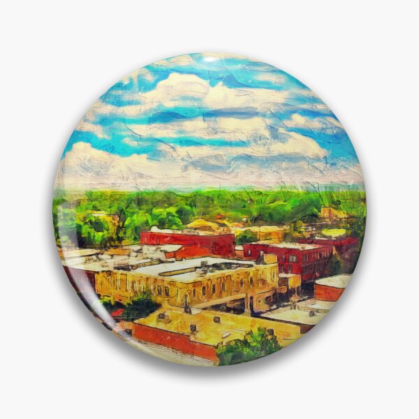 Item preview, Aerial of Historic Downtown McKinney, Texas - digital painting designed and sold by NickoPrints.