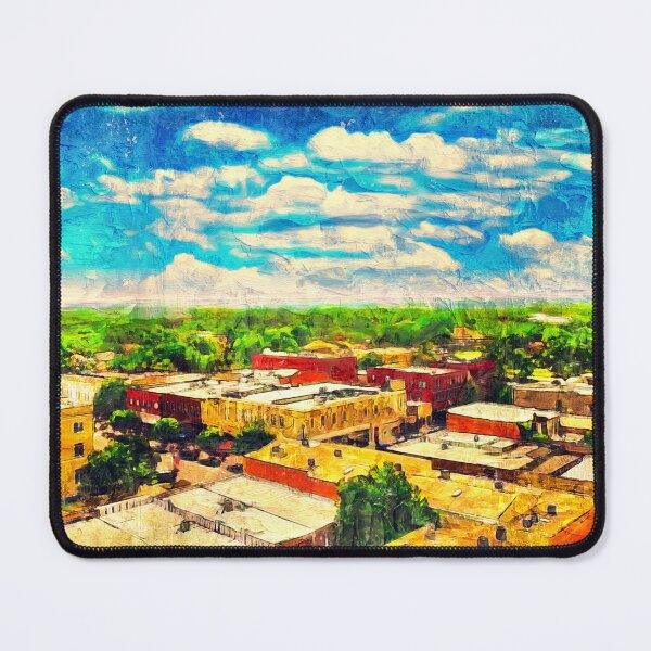Item preview, Aerial of Historic Downtown McKinney, Texas - digital painting designed and sold by NickoPrints.