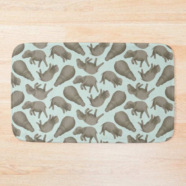 Item preview, Cute Baby Hippos Swimming Hand Drawn Cartoon Illustrated Pattern designed and sold by haximica.