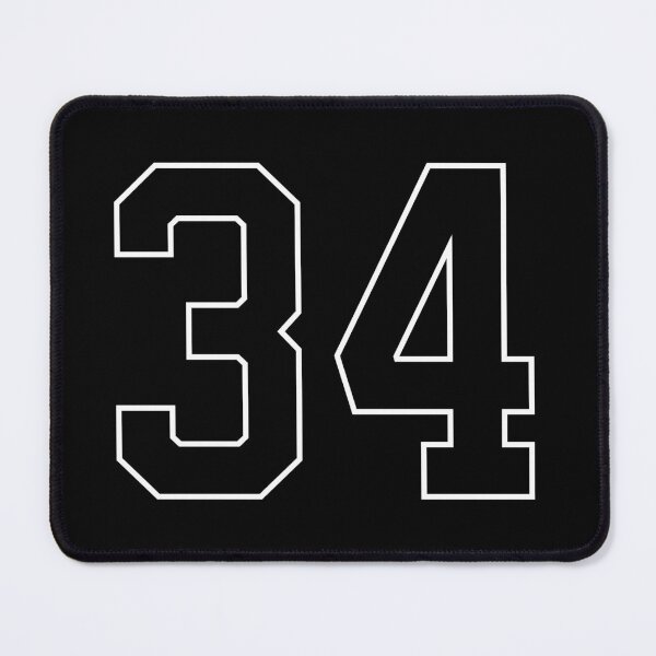 Item preview, Black Number 34 lucky sports jersey thirty four designed and sold by HeavyStyle.