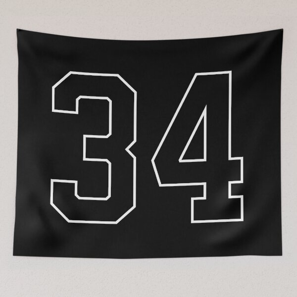 Item preview, Black Number 34 lucky sports jersey thirty four designed and sold by HeavyStyle.