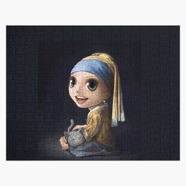 Girl With A Pearl Earring with Cat Edition Jigsaw Puzzle