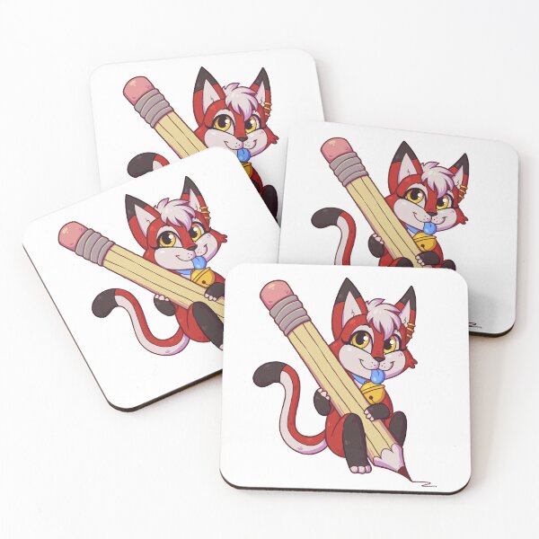 Item preview, Akushi with pencil - Akushi Bluepaws designed and sold by akushibluepaws.