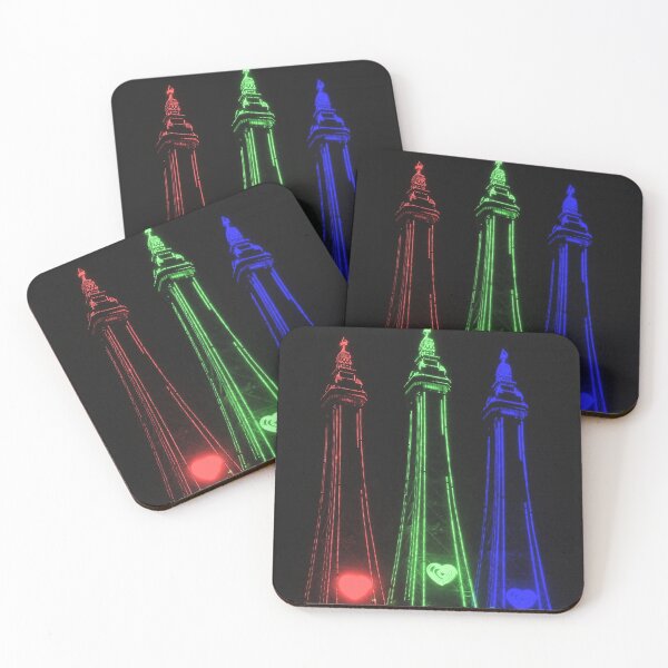 Item preview, Blackpool Tower Beautiful Night Lights, Red, Green and Blue designed and sold by Andrew Morrell.