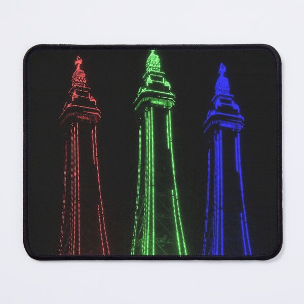Item preview, Blackpool Tower Beautiful Night Lights, Red, Green and Blue designed and sold by Andrew Morrell.