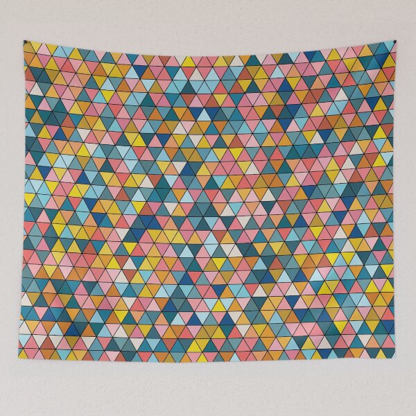 Item preview, Colourful triangles 12 - geometrical pattern designed and sold by Julia Rudens.