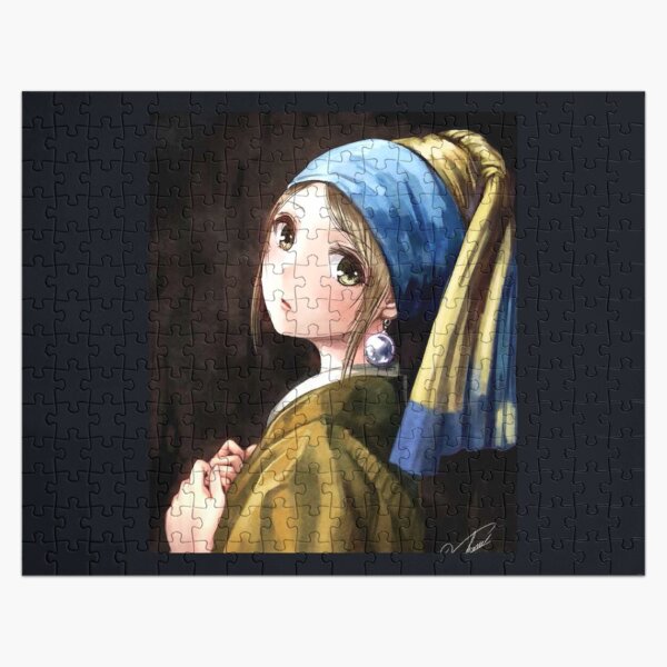 Girl With A Pearl Earring Cute Anime Girl Edition Jigsaw Puzzle