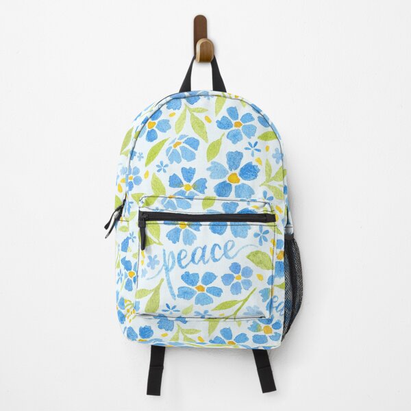 Item preview, Hand drawn Peace Watercolour olor Blue Florals designed and sold by Jennifer Creations.