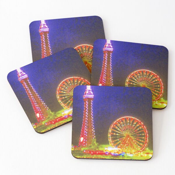 Item preview, Blackpool Beach Lights at Night, Red, Gold and Blue designed and sold by Andrew Morrell.