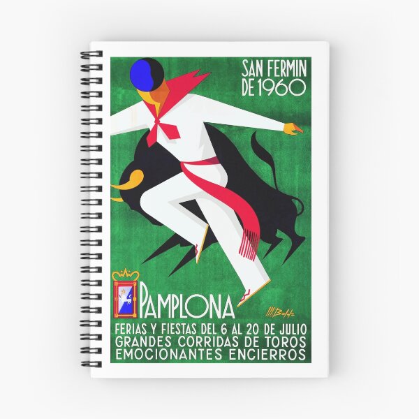 Item preview, 1960 Pamplona Spain Running of the Bulls Poster designed and sold by retrographics.