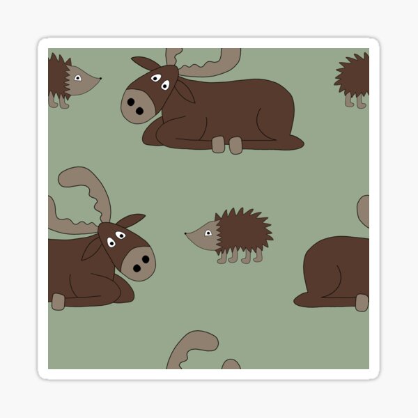 Item preview, Moose and hedgehog light green designed and sold by sketcherin.