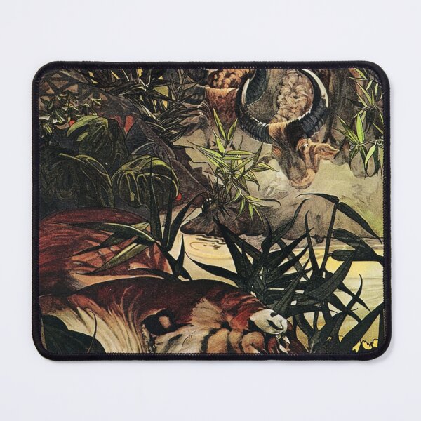 Item preview, Tiger and Waterbuffalos by Edward Julius Detmold - Vintage Art designed and sold by RickE.