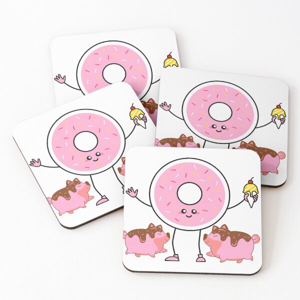 Item preview, Pink world of donut with two adorable piglets designed and sold by Fanatic Nerd.