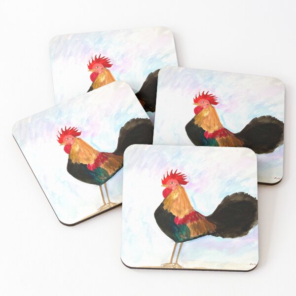 Item preview, Cockerel watercolour painting designed and sold by Monika Howarth.