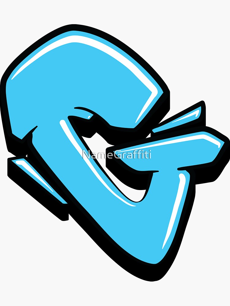 "Graffiti Letter G (Blue)" Sticker for Sale by NameGraffiti Redbubble