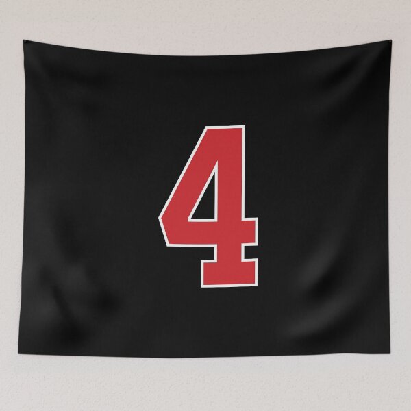 Item preview, Sports Number 4, red black color lucky sport four designed and sold by ArtIsParty.