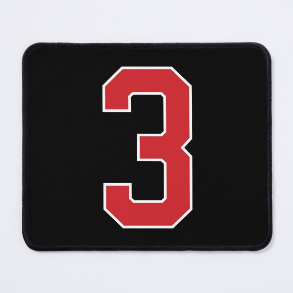 Item preview, Sports Number 3, red black color lucky sport three designed and sold by ArtIsParty.