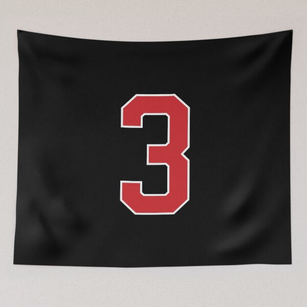 Item preview, Sports Number 3, red black color lucky sport three designed and sold by ArtIsParty.
