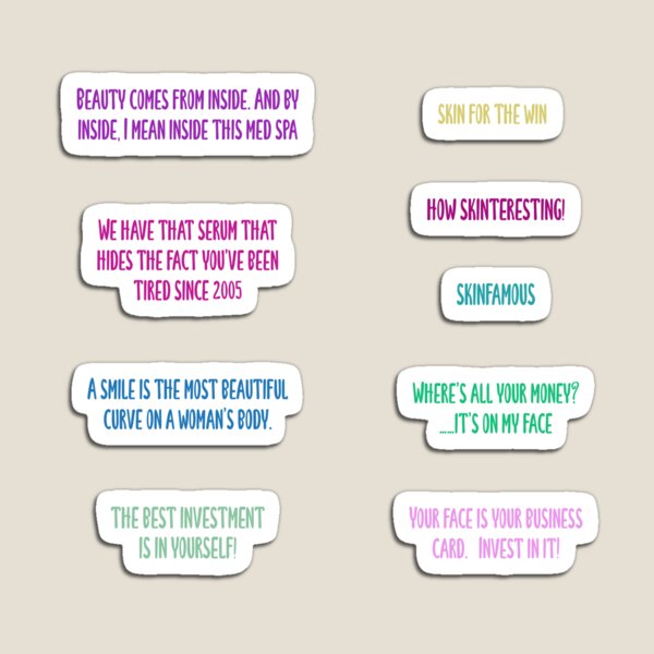 Funny Medical Spa Sayings in Boho Colors Sticker Pack Funny Medical Spa Sayings in Boho Colors Sticker Pack