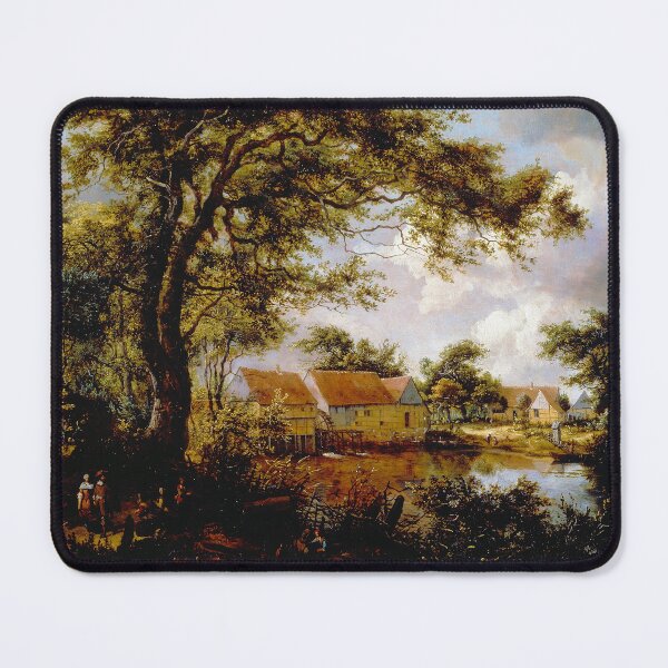 Artikelvorschau, Bewaldete Landschaft mit einer Wassermühle von Meindert Hobbema (um 1660) entworfen und verkauft von allhistory.