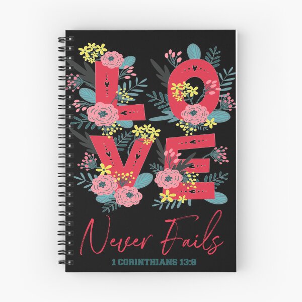 Item preview, LOVE NEVER FAILS Spiral Notebook designed and sold by crafts-gift.