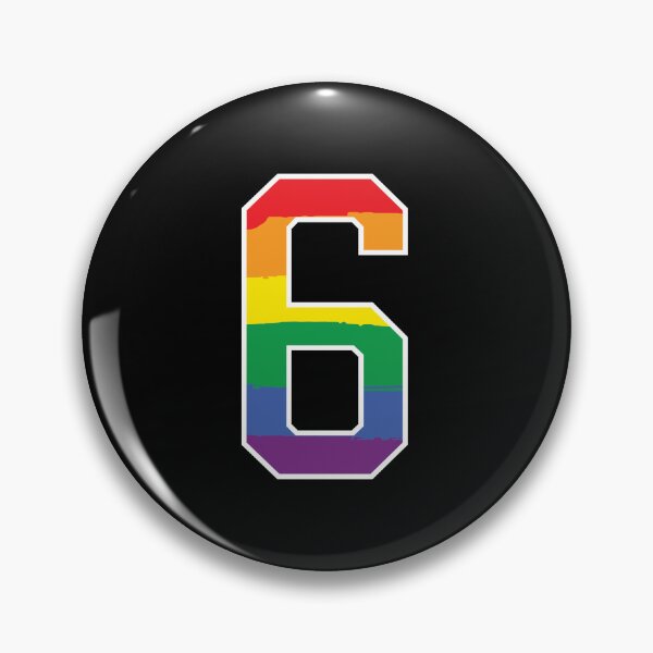 Item preview, Number 6 Rainbow LGBT pride six designed and sold by LoveIsColorful.