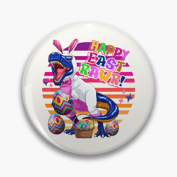 Item preview, Funny  Happy Eastrawr T Rex Retro sunset  Easter Bunny Dinosaur Eggs designed and sold by SweetbeStore.