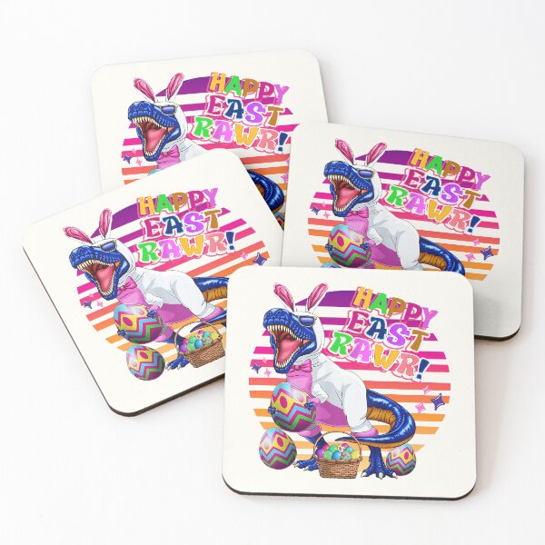 Item preview, Funny  Happy Eastrawr T Rex Retro sunset  Easter Bunny Dinosaur Eggs designed and sold by SweetbeStore.