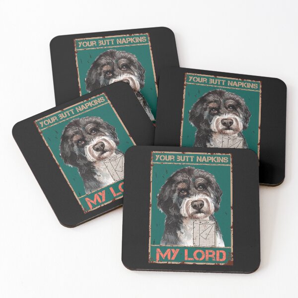 Item preview, The Vintage Your Butt Napkins My Lord Poster Dog designed and sold by Donna Gomez.