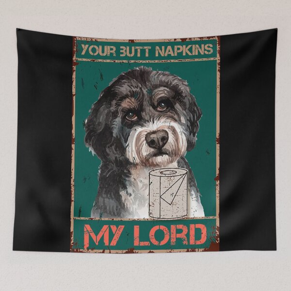Item preview, The Vintage Your Butt Napkins My Lord Poster Dog designed and sold by Donna Gomez.