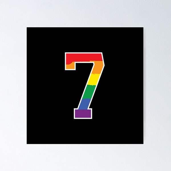Item preview, Number 7 Rainbow LGBT pride seven designed and sold by LoveIsColorful.