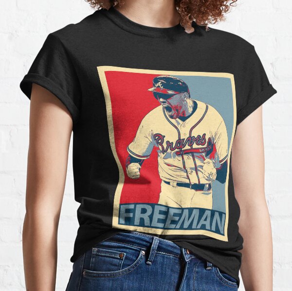 Atlanta Braves Los Bravos Freddie Freeman Name and Number Tee