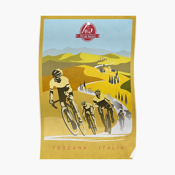 Strade Bianche Retro Cycling Art Poster