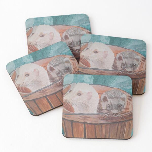 Item preview, Ferrets in a Bucket designed and sold by TanyaSealeyArt.