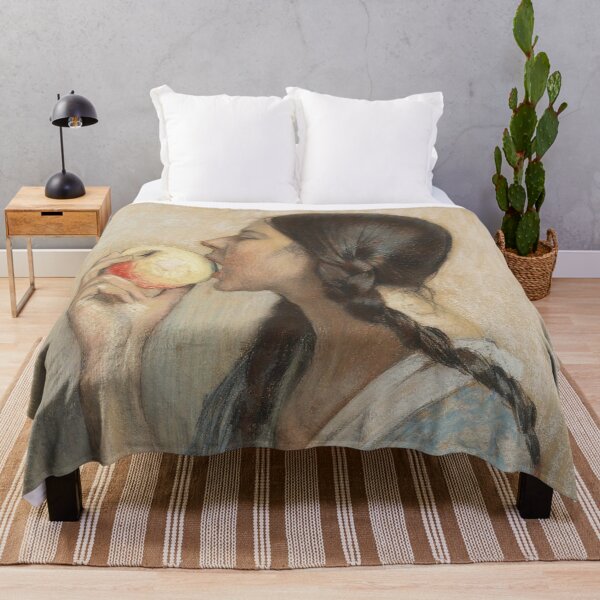 Item preview, Girl eating an apple by Auguste Leroux - Vintage Art designed and sold by RickE.