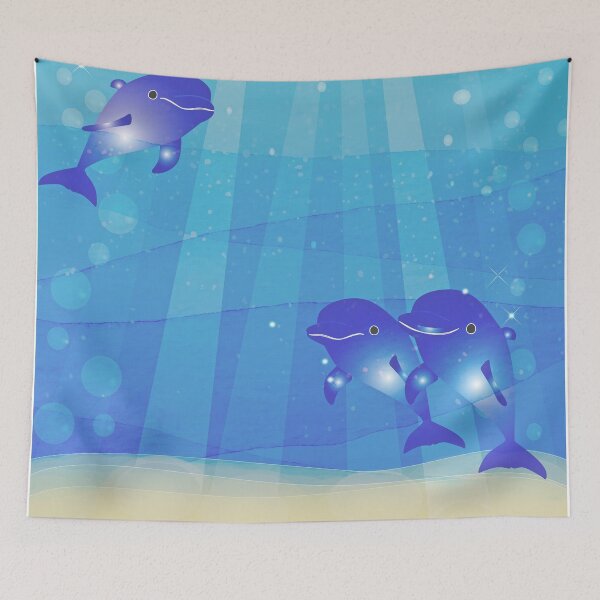 Item preview,  Dolphins in the blue ocean  designed and sold by vishal kashyap.