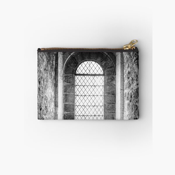 Item preview, Beautiful light shines through an old medieval window in black and white | London Travel Photography designed and sold by Diana van Neck.