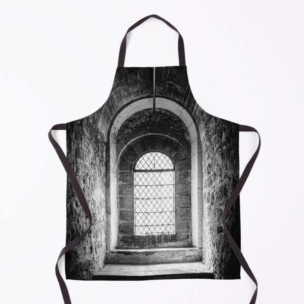 Item preview, Beautiful light shines through an old medieval window in black and white | London Travel Photography designed and sold by Diana van Neck.