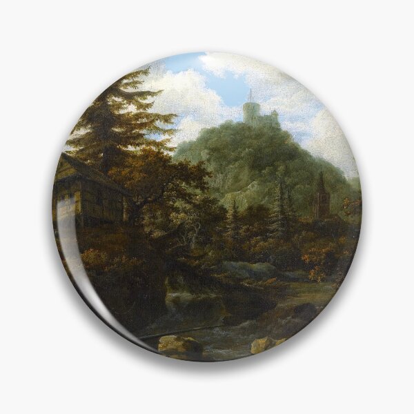 Item preview, Jacob van Ruisdael - a mountainous landscape with a fast-running river passing a cottage, a castle on the hill beyond (1660s) designed and sold by Geraldo Garcia.
