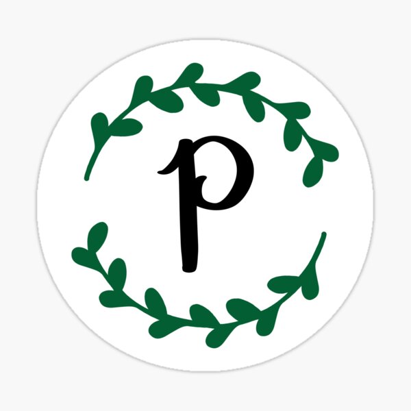 P Monogram Wreath Sticker