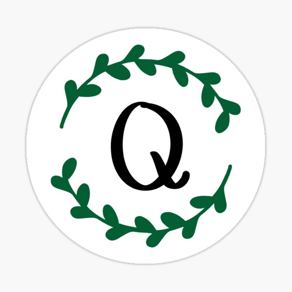 Q Monogram Wreath Sticker