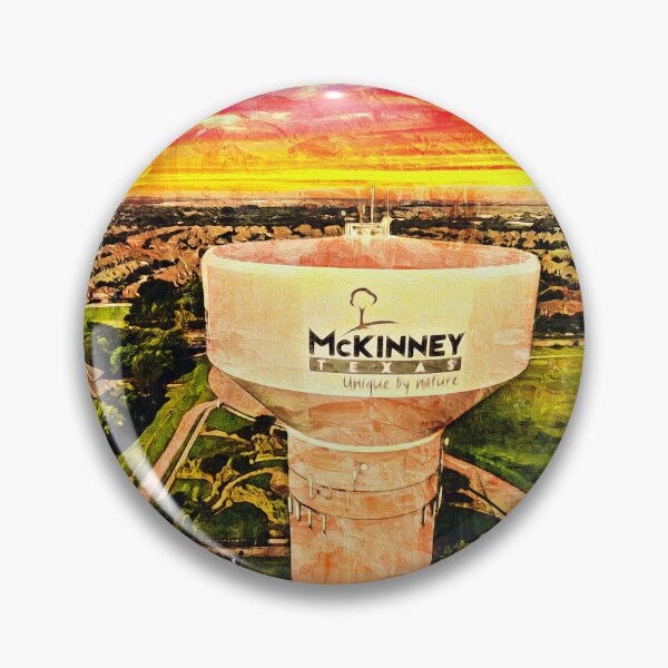 Item preview, Iconic water tower in western McKinney, Texas, at sunset designed and sold by NickoPrints.
