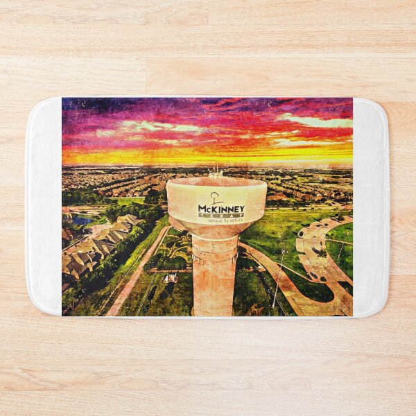 Item preview, Iconic water tower in western McKinney, Texas, at sunset designed and sold by NickoPrints.