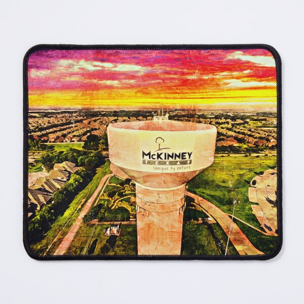 Item preview, Iconic water tower in western McKinney, Texas, at sunset designed and sold by NickoPrints.